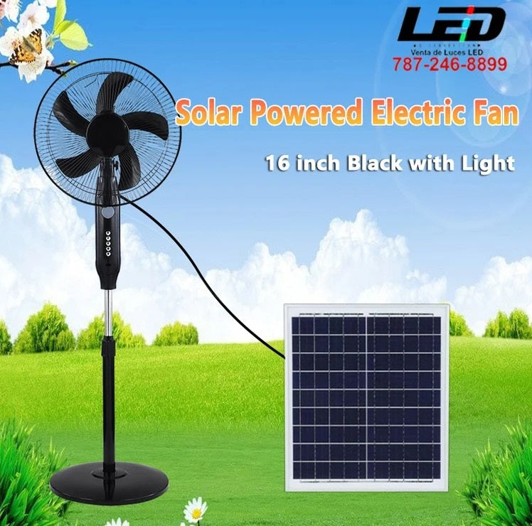 Rechargeable Solar Energy Fan, electric, with Solar Panel 25W – LED ...