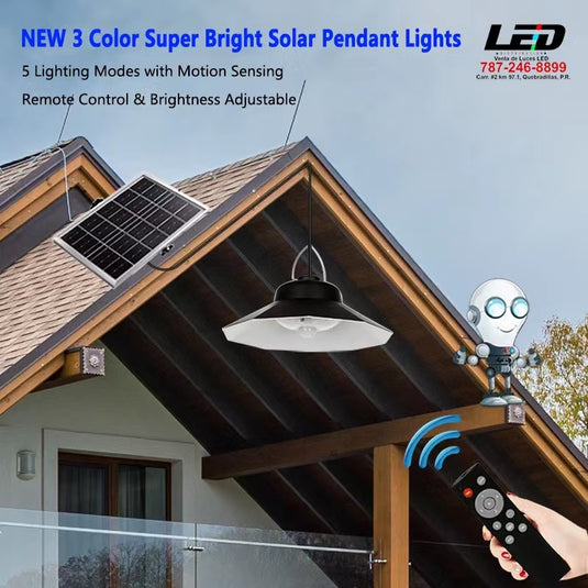 LED Remote Solar Outdoor Pendant Lights