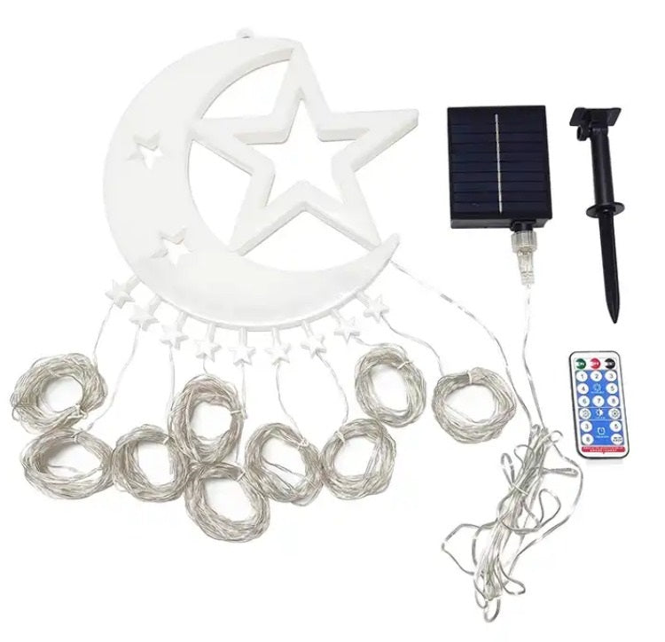 Load image into Gallery viewer, LED Moon Waterfall Solar LED RGB Strip Christmas Holiday #6952
