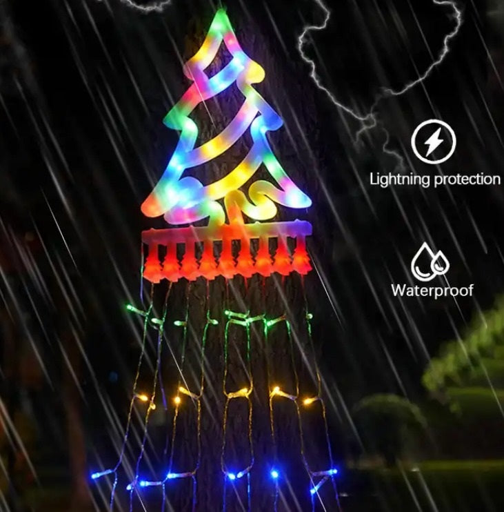 Load image into Gallery viewer, Christmas Tree Waterfall Lights Solar LED Strip #6953
