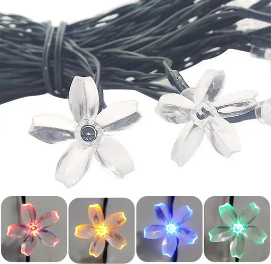 Flower Solar Led String Light Christmas RGB 60LED