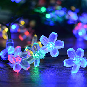 Flower Solar Led String Light Christmas RGB 60LED