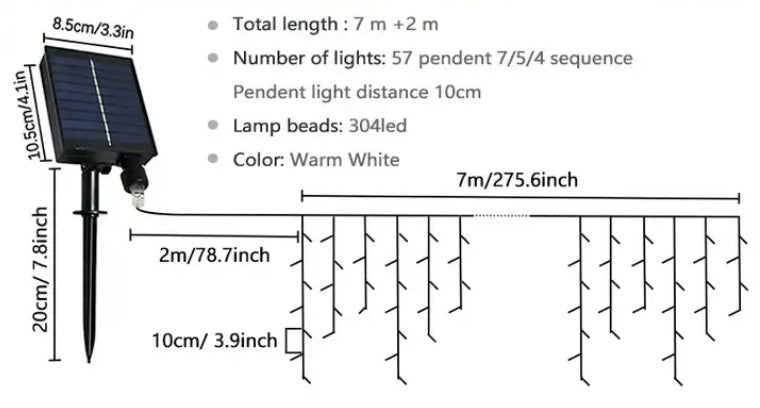 Load image into Gallery viewer, 304 LED RGB Solar Xmax Icicle Light 23&#39; FT #6965
