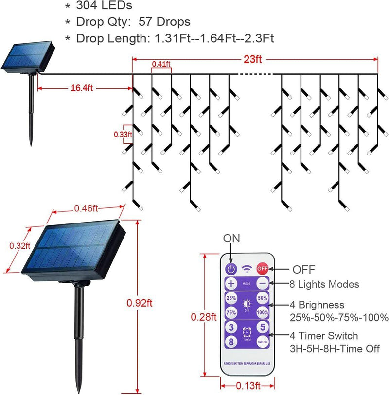 Load image into Gallery viewer, 304 LED RGB Solar Xmax Icicle Light 23&#39; FT #6965
