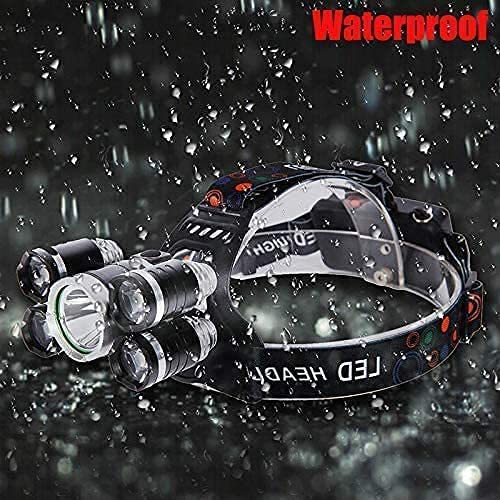 Load image into Gallery viewer, Headlamp LED Light, USB, Lighter And 120v Rechargeable Waterproof 12000 Lumen Ultra Bright 5 LED 4 Modes #6970
