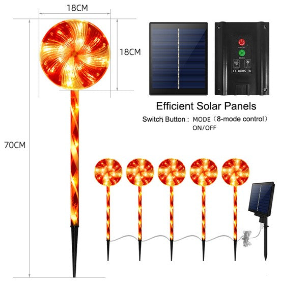 Load image into Gallery viewer, LED Solar Christmas Powered Lollipop Light String #6972
