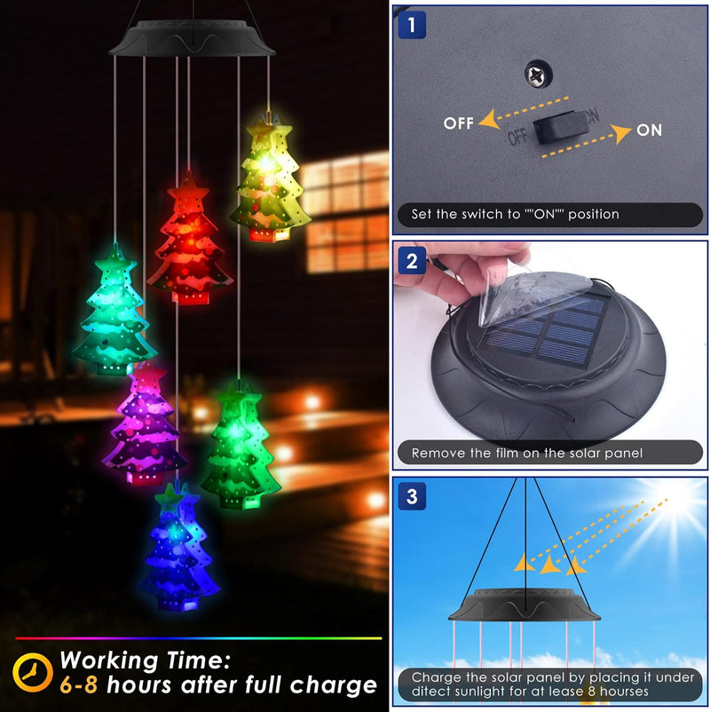 Load image into Gallery viewer, Solar Christmas Tree Christmas Decoration 6 LED #6973
