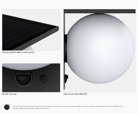 Load image into Gallery viewer, Spherical Wall Light With PIR #6980
