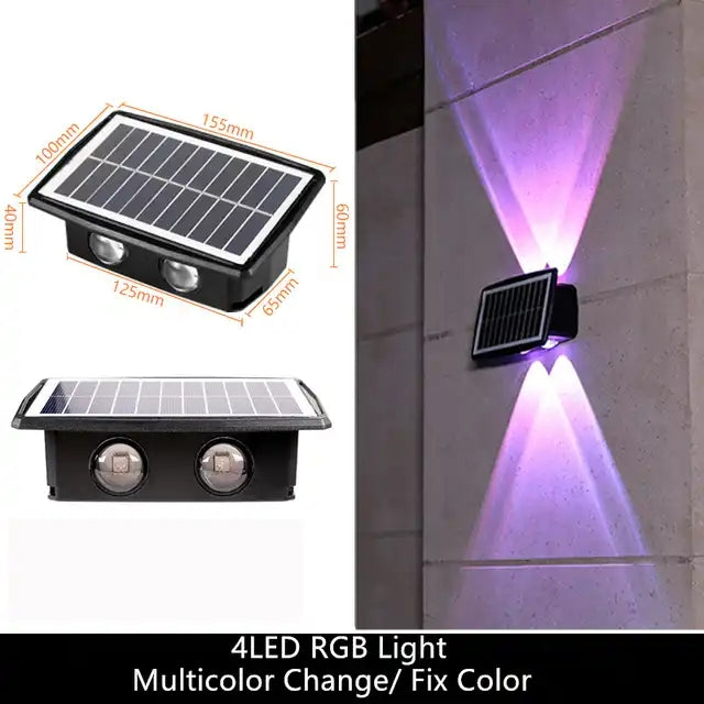 Load image into Gallery viewer, RGB Multi-Color Solar Outdoor Wall Light 6LED #7005
