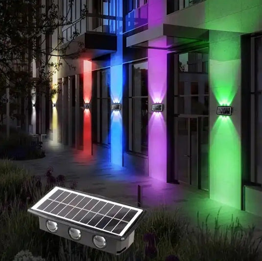 RGB Multi-Color Solar Outdoor Wall Light 6LED #7005