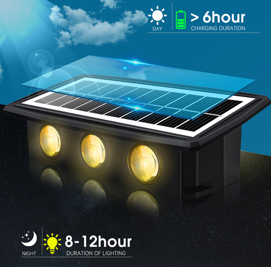 RGB Multi-Color Solar Outdoor Wall Light 6LED