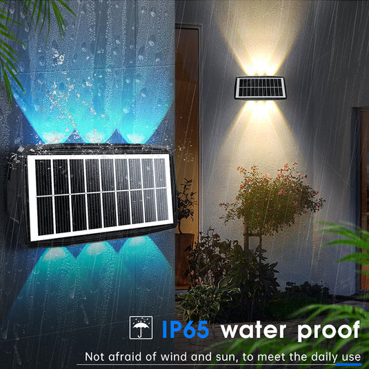 RGB Multi-Color Solar Outdoor Wall Light 6LED