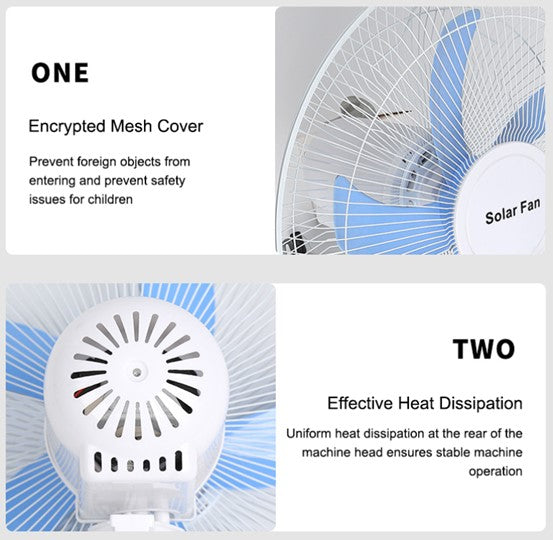 Load image into Gallery viewer, Rechargeable WALL Solar FAN 16 INCH B55 15W #7056
