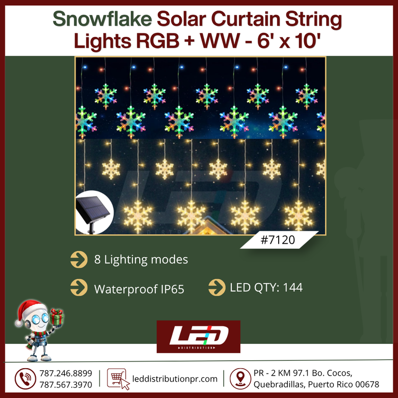 Load image into Gallery viewer, Solar String Light Snowflakes RGB + WW 2.5M 144LED #7120
