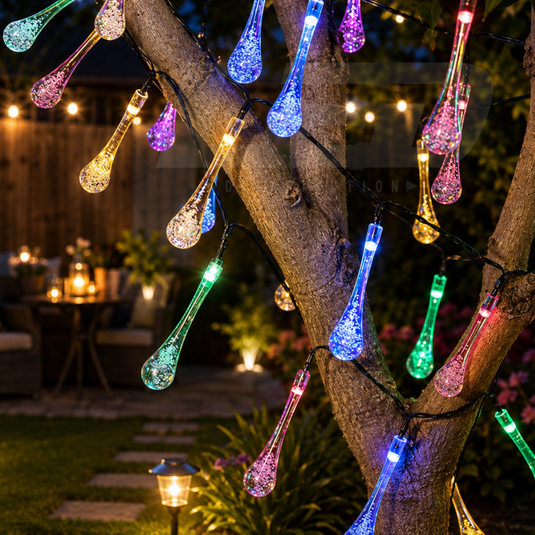 60 LED Solar String Lights Drop Water 35.75'FT