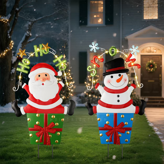 Santa & Snowman Pick