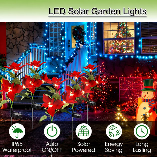 Solar Christmas Flower Lights