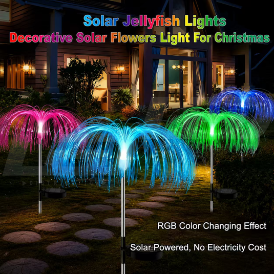 Solar Fiber Optic Jellyfish Lights RGB