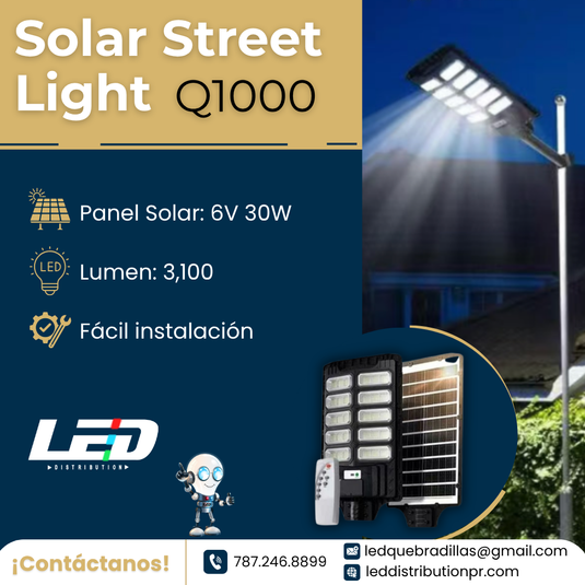All In One 1000W Solar Street Light, PIR Sensor #Q1000
