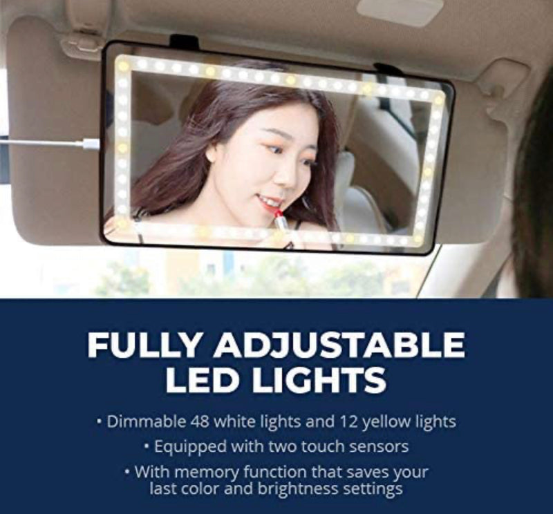 Load image into Gallery viewer, Car Sun Visor Vanity Mirror Cosmetic Rechargeable #768121026942
