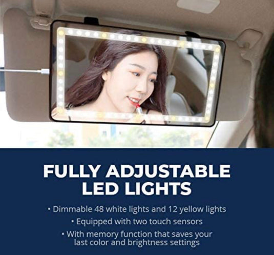 Car Sun Visor Vanity Mirror Cosmetic Rechargeable #768121026942