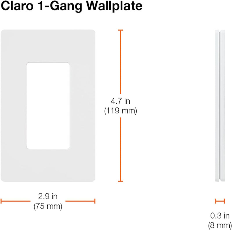 Load image into Gallery viewer, Lutron Claro 1 Gang Decorator/Rocker Wallplate, Gloss, White (1-Pack) |
