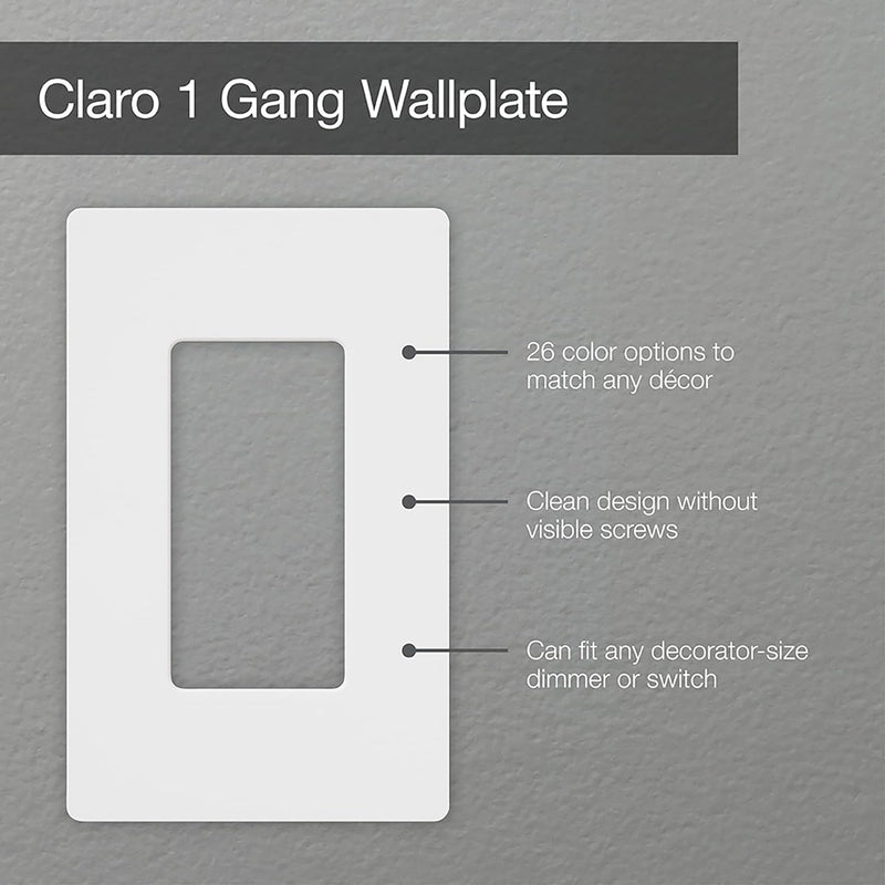 Load image into Gallery viewer, Lutron Claro 1 Gang Decorator/Rocker Wallplate, Gloss, White (1-Pack) |
