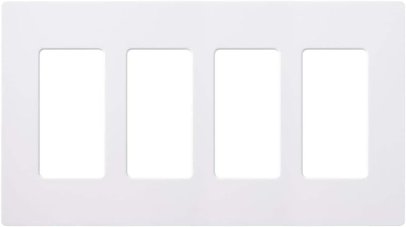 Load image into Gallery viewer, Lutron Claro 4 Gang Decorator/Rocker Wallplate, Gloss, White (1-Pack) | CW-4-WH
