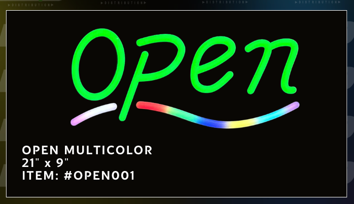 Load image into Gallery viewer, OPEN Sign Digital Neon Modern Ultra Bright LED with Remote Control Color 21*9 inch
