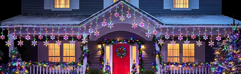 Load image into Gallery viewer, Solar String Light Snowflakes RGB + WW 2.5M 144LED #7120
