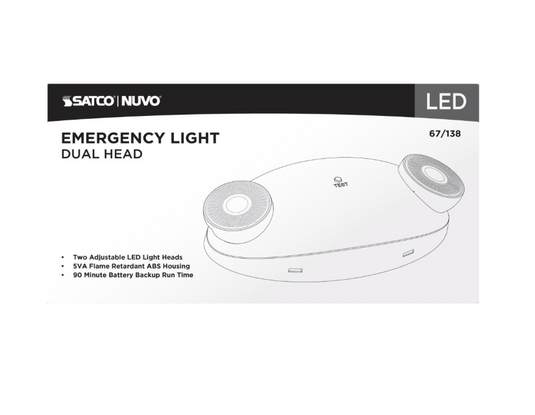 Emergency Light, 90min Ni-Cad backup, 120/277V, Dual Head, Universal Mounting