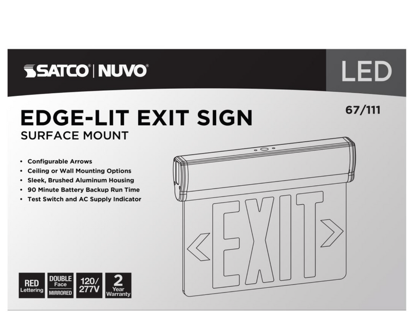 Load image into Gallery viewer, Red (Mirror) Edge Lit LED Exit Sign, 90min Ni-Cad backup, 120/277V, Dual Face, Top/Back/End Mount
