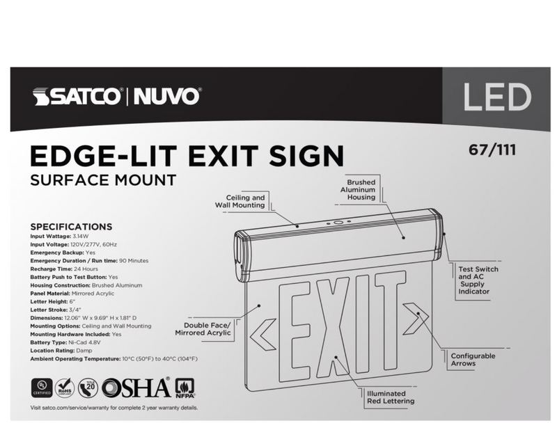 Load image into Gallery viewer, Red (Mirror) Edge Lit LED Exit Sign, 90min Ni-Cad backup, 120/277V, Dual Face, Top/Back/End Mount
