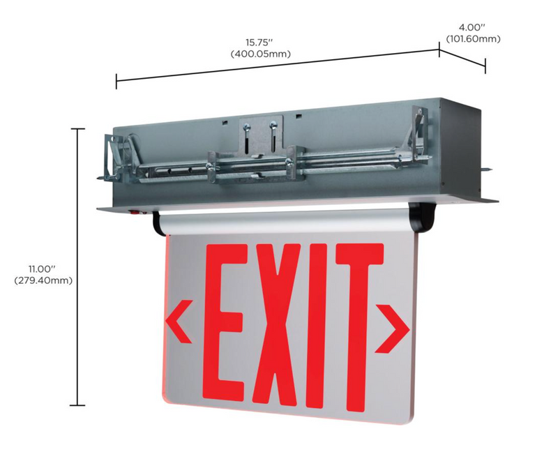 Load image into Gallery viewer, Red (Clear) Edge Lit LED Exit Sign; 3.14 Watts; Single Face; 120V/277 Volts; Clear Finish
