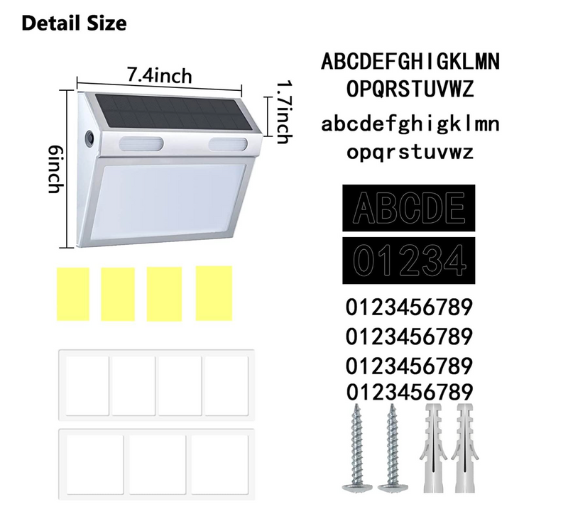 Load image into Gallery viewer, Solar Gate Light LED Outdoor (Doorplate Light, Gate Light, House Number) #7146
