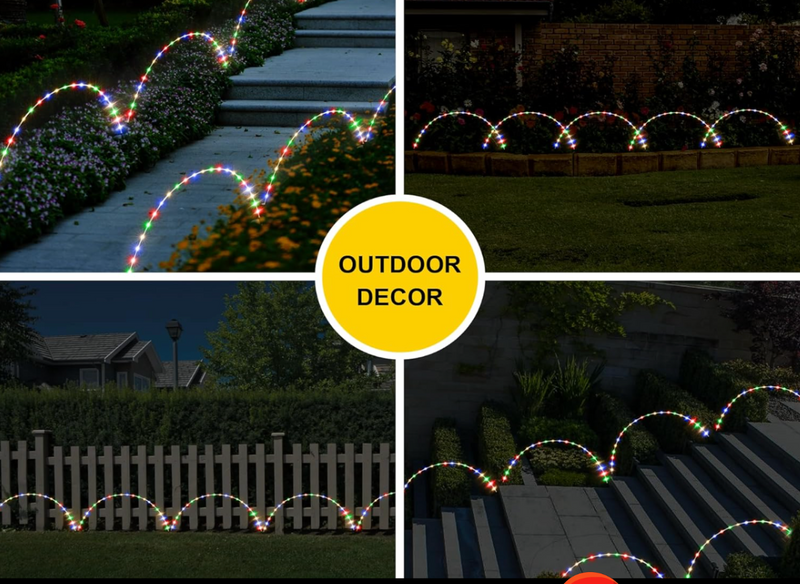 Load image into Gallery viewer, LED Solar Path Lights RGB + WW 22.5 ft. (5 pieces) #7123
