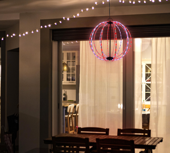 Load image into Gallery viewer, LED Christmas Solar Light 30cm 144LED RGB Ball (1pc) #7138
