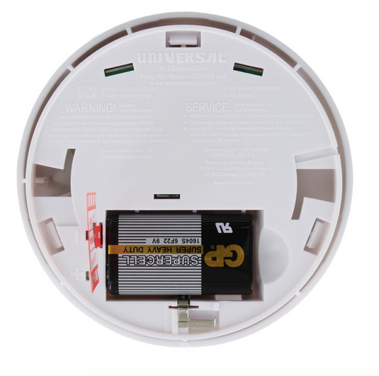 Detector de humo grande 9V, Batería
