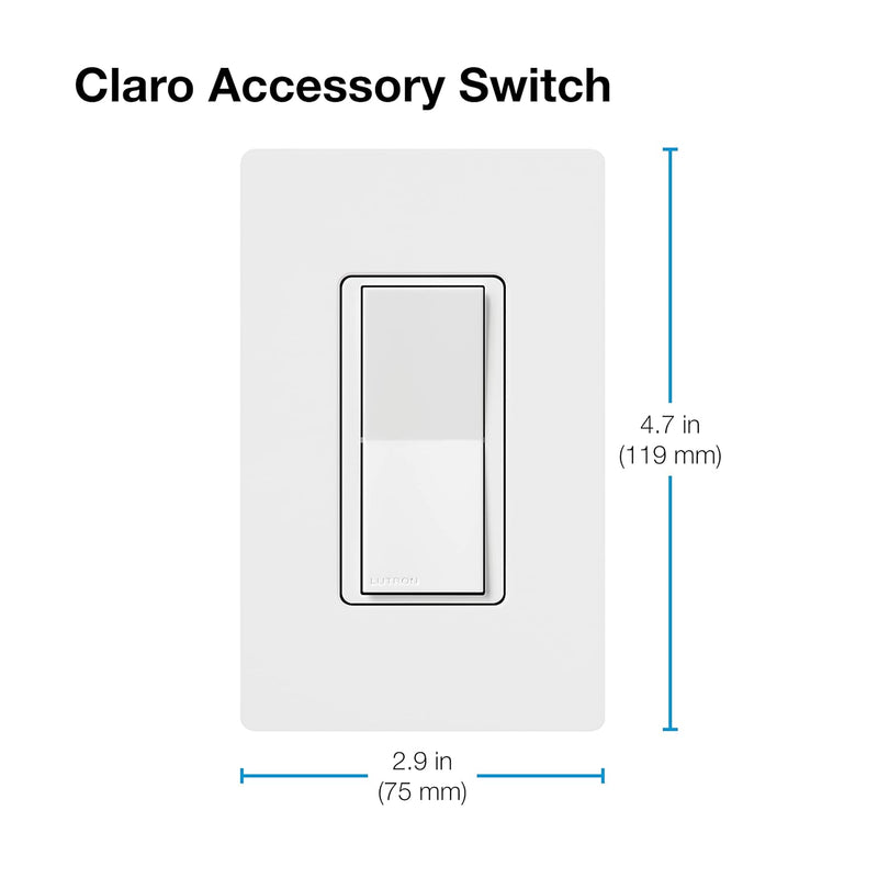 Load image into Gallery viewer, Lutron Claro Smart Accessory Switch, only for use with Diva Smart Dimmer Switch/Claro Smart Switch | DVRF-AS-WH | White
