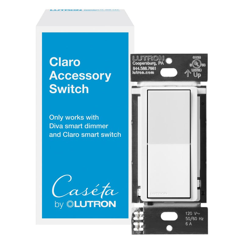 Load image into Gallery viewer, Lutron Claro Smart Accessory Switch, only for use with Diva Smart Dimmer Switch/Claro Smart Switch | DVRF-AS-WH | White
