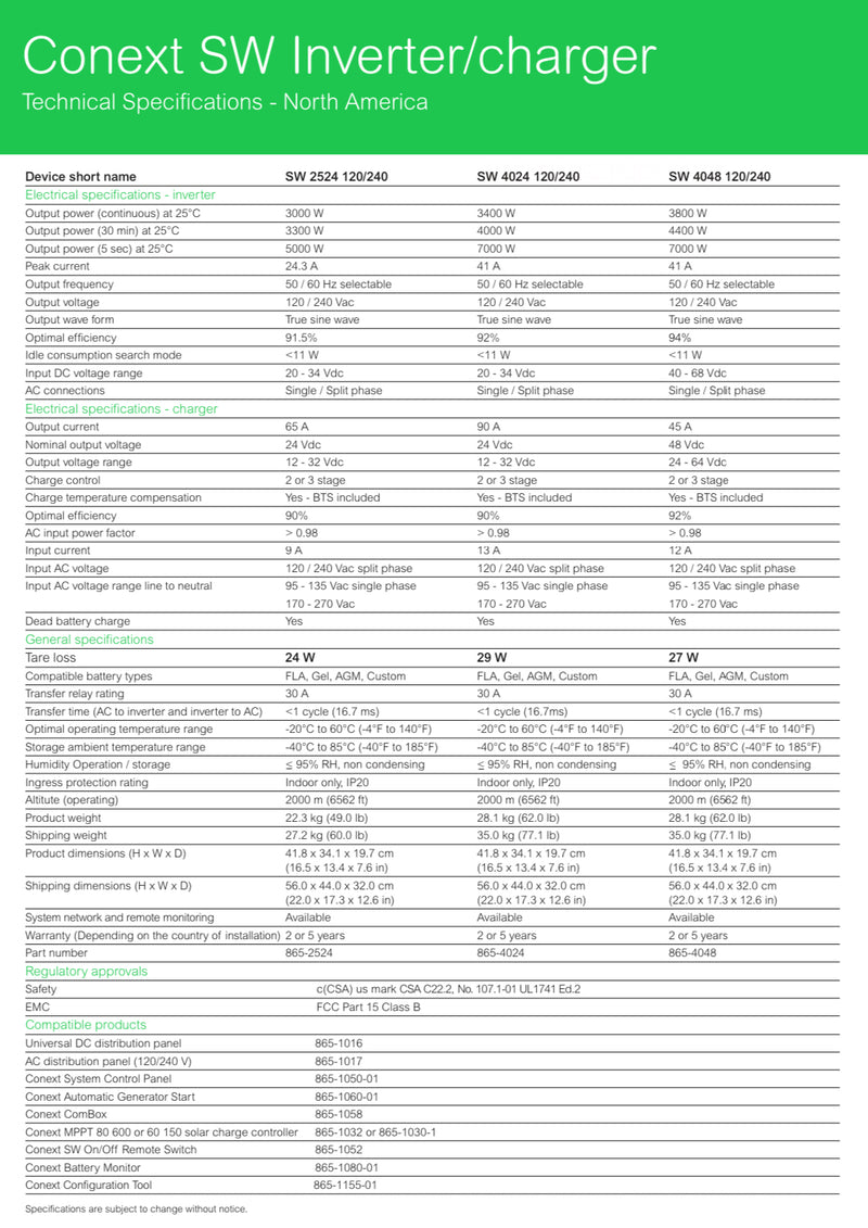 Load image into Gallery viewer, Schneider Conext SW 4048 Off-Grid Inverter/Charger
