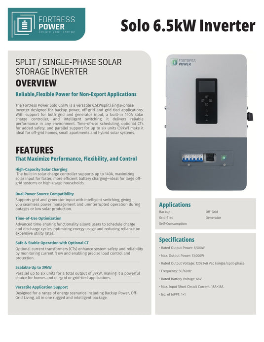 Fortress Solo 6.5kW Inverter