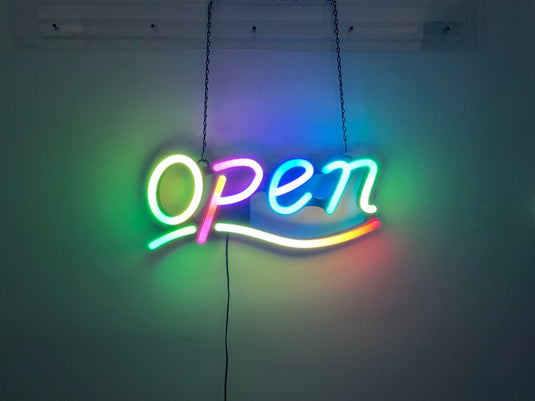 OPEN Sign Digital Neon ModernUltra Bright LED with Remote Control 21*8-1/2inch