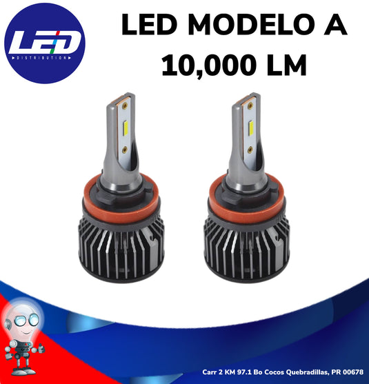 LED Headlight Bulb Hi Low Beam or Fog Light All-in-one Conversion Kit - Xenon White 10000LM 6000K