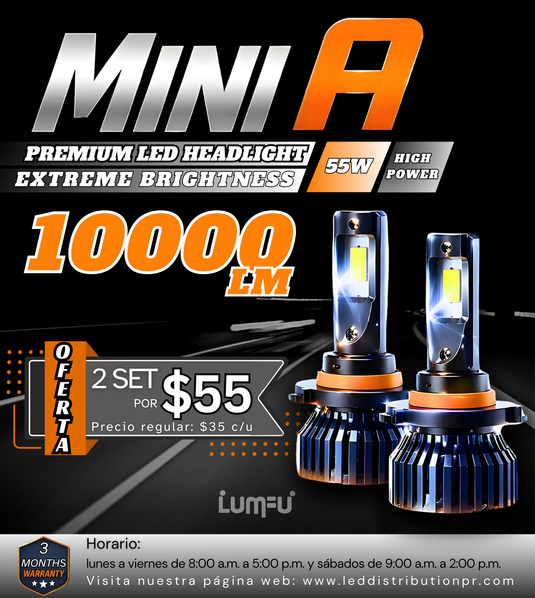 LED Headlight Bulb Hi Low Beam or Fog Light All-in-one Conversion Kit - Xenon White 10000LM 6000K