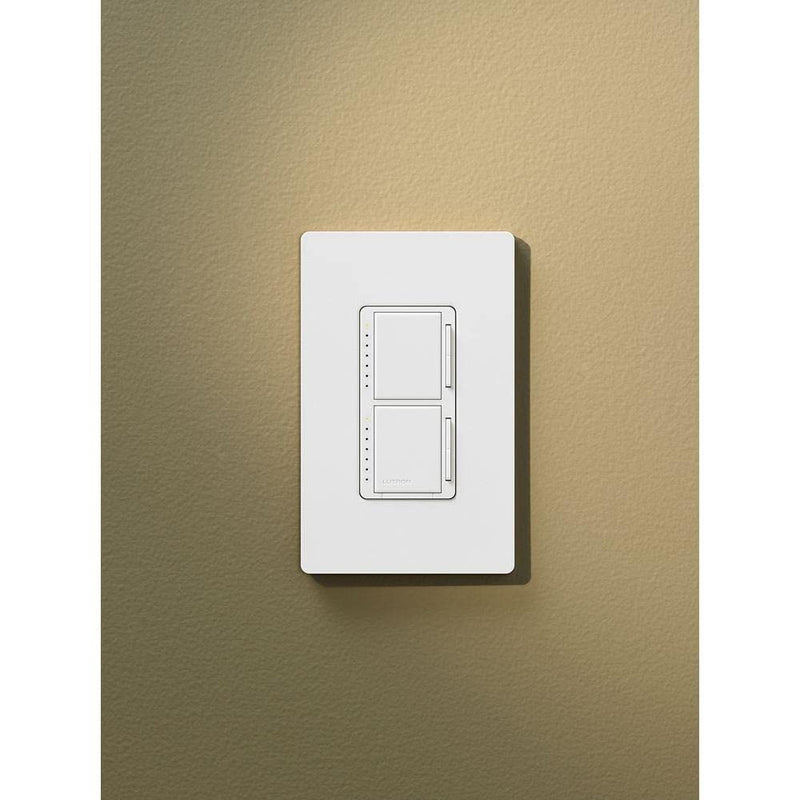 Load image into Gallery viewer, Lutron Maestro Dual Digital Dimmer Switch Only for Incandescent Bulbs, 300-Watt/Single-Pole, MA-L3L3-WH, White
