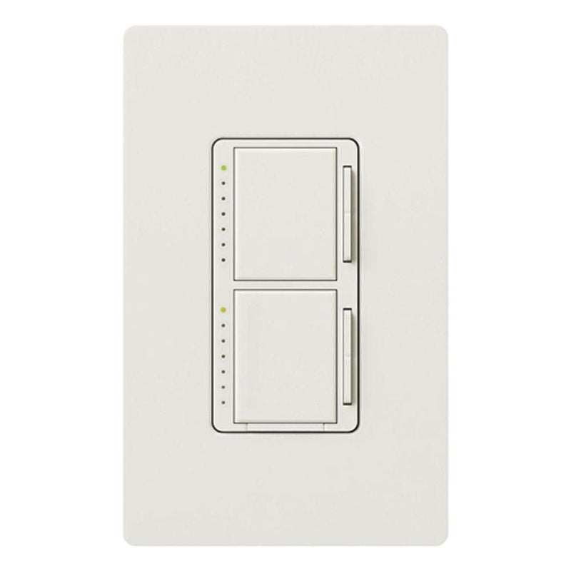 Load image into Gallery viewer, Lutron Maestro Dual Digital Dimmer Switch Only for Incandescent Bulbs, 300-Watt/Single-Pole, MA-L3L3-WH, White
