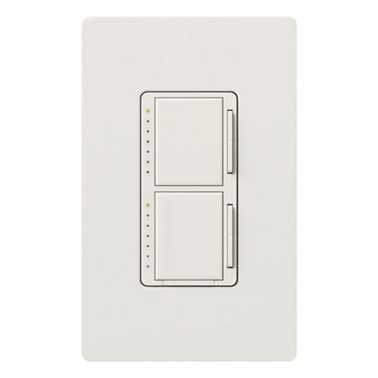 Lutron Maestro Dual Digital Dimmer Switch Only for Incandescent Bulbs, 300-Watt/Single-Pole, MA-L3L3-WH, White