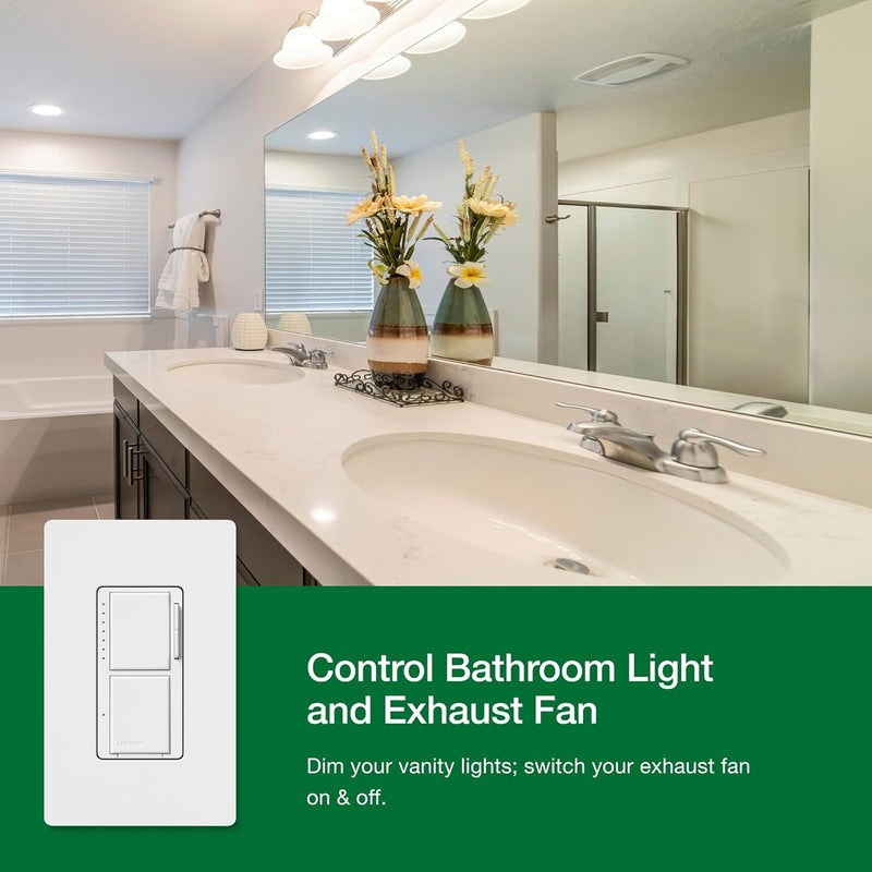 Load image into Gallery viewer, Lutron Maestro LED+ Dual Dimmer and Switch | 75-Watt LED Bulbs/2.5A Fans, Single-Pole | MACL-L3S25-WH | White
