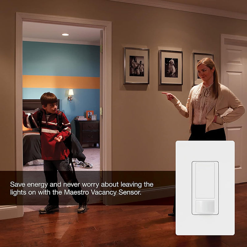 Load image into Gallery viewer, Lutron Maestro Vacancy-Only Sensor Switch | 2 Amp, Single Pole | MS-VPS2H-WH | White
